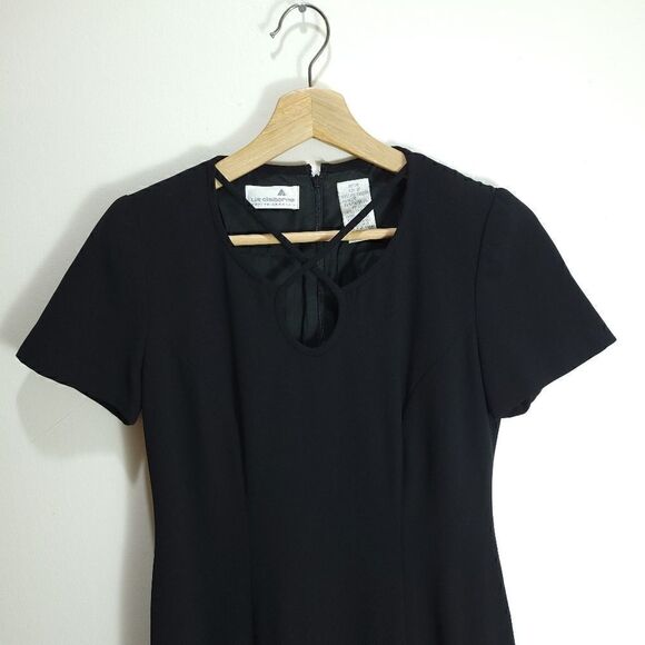 Vintage Liz Claiborne Petit Vignette Black Dress - Picture 8 of 13